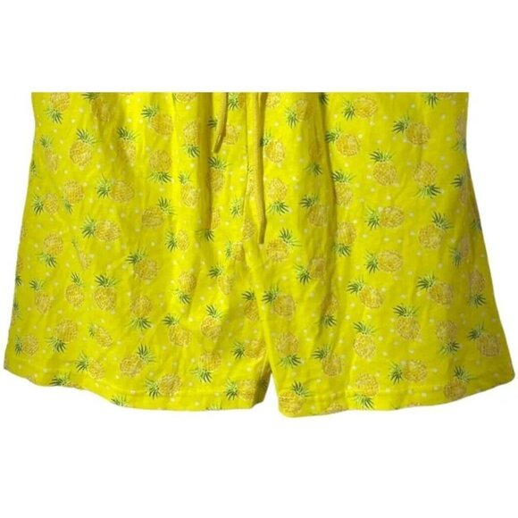 Cozee Corner Pajama Shorts Drawstring Pineapple Yellow Cotton Size 1X - Picture 3 of 3